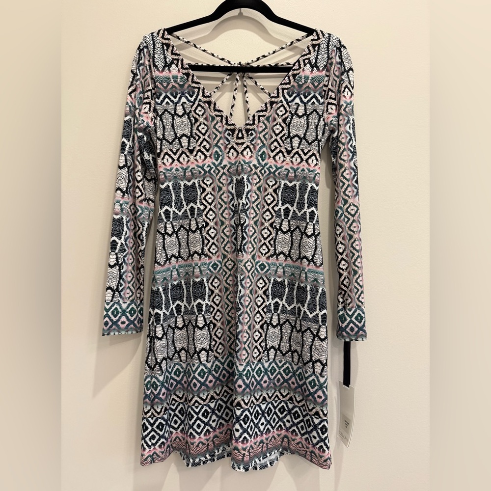 Hale Bob Geometric Print Long Sleeve Dress XS NWT